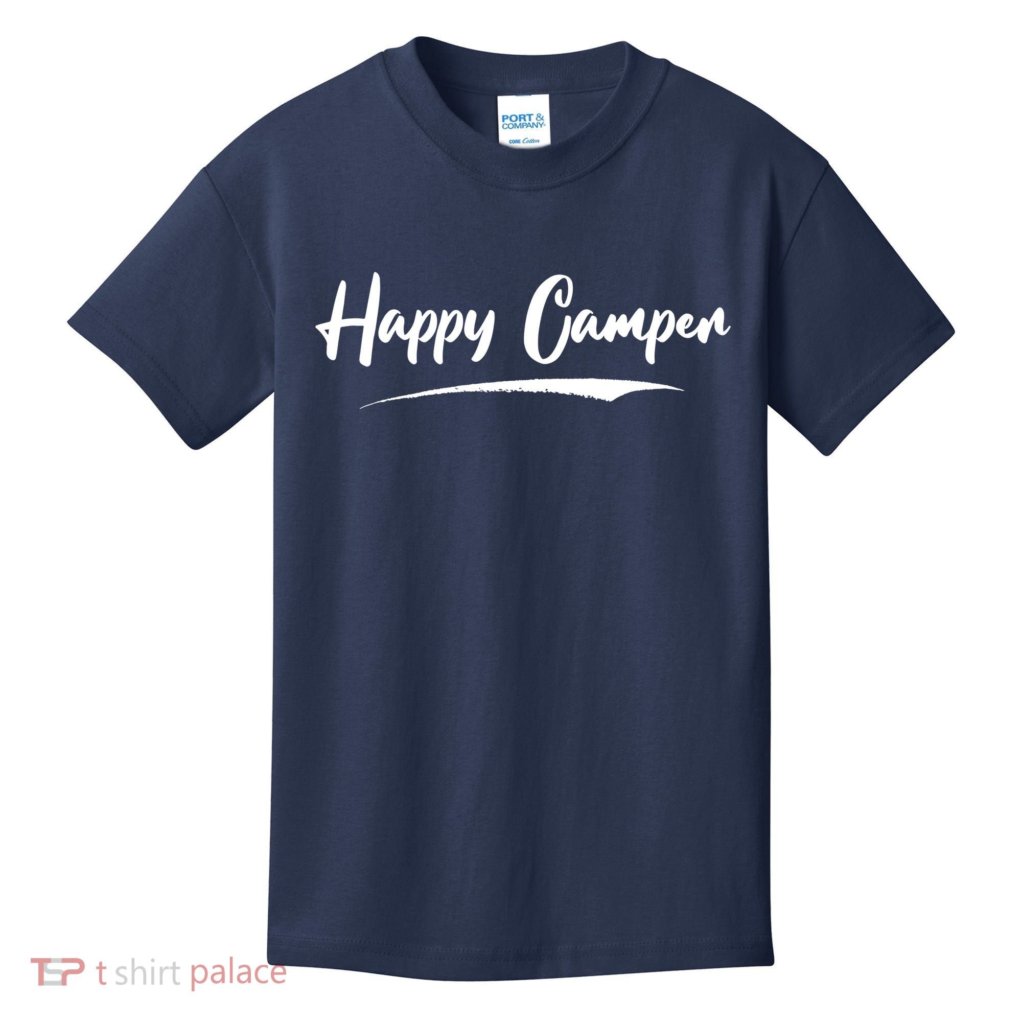 Happy Camper Funny Camping Meme Kids T-Shirt