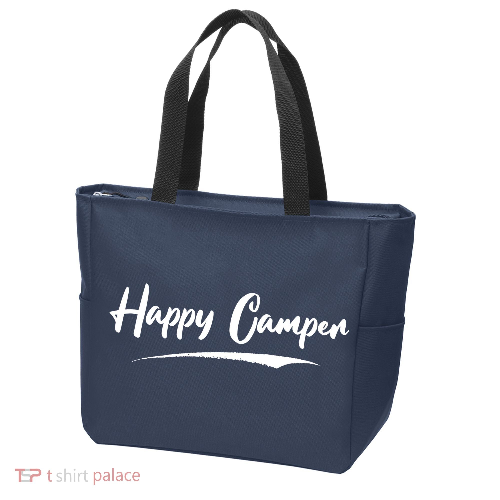 Happy Camper Funny Camping Meme Tote Bag