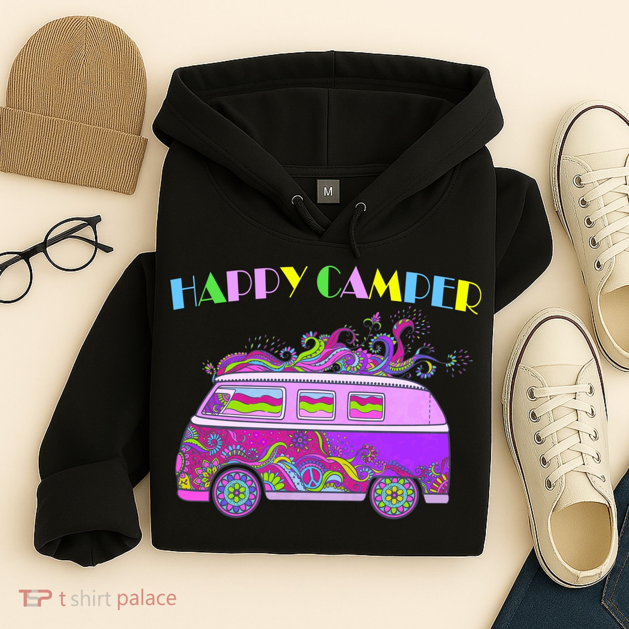 Happy Camper Hippie Van Hoodie