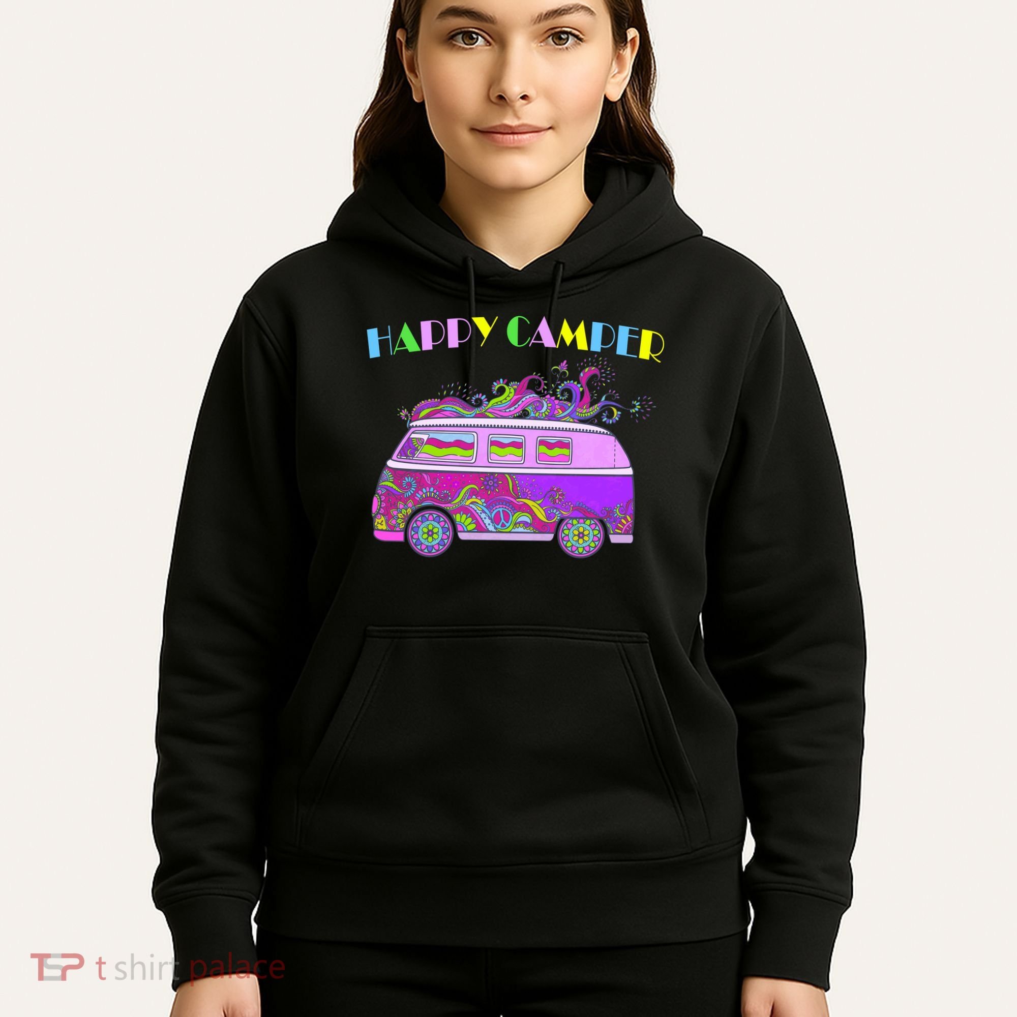 Happy Camper Hippie Van Hoodie