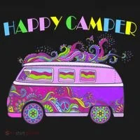 Happy Camper Hippie Van Bucket Hat thumb 4