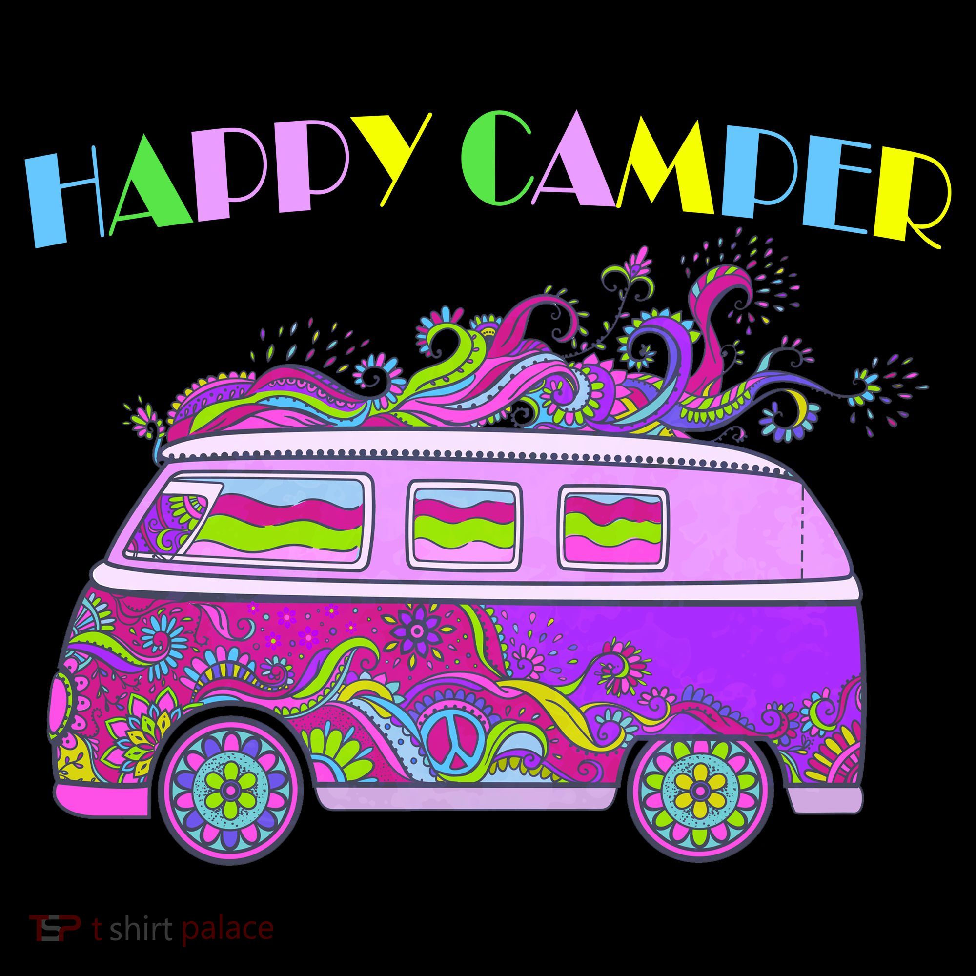 Happy Camper Hippie Van Coaster