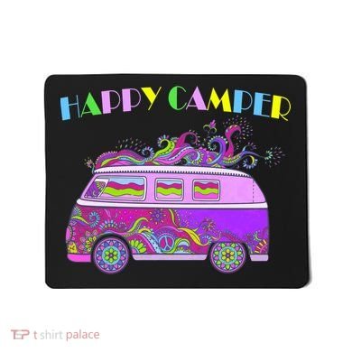 Happy Camper Hippie Van Mousepad