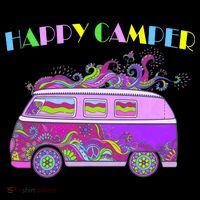 Happy Camper Hippie Van Ornament thumb 1