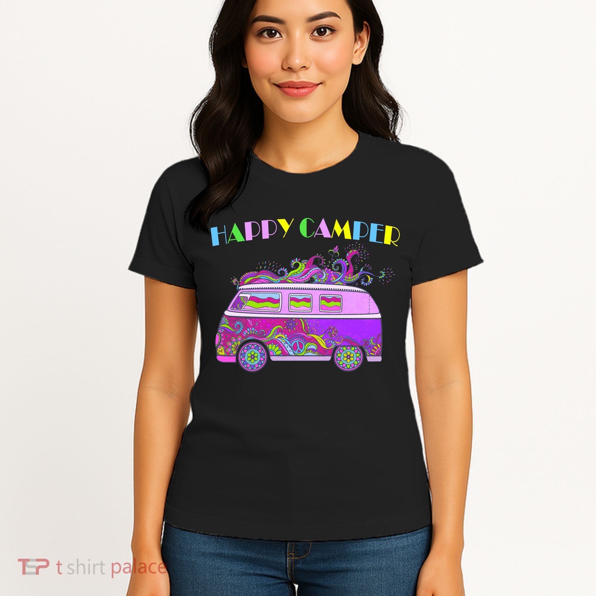Happy Camper Hippie Van Women's T-Shirt