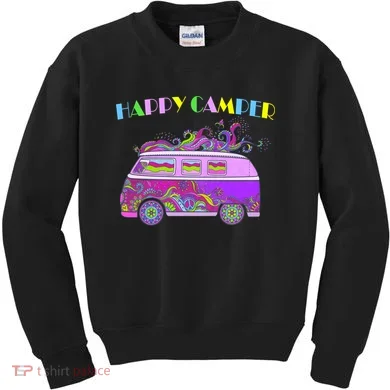 Happy Camper Hippie Van Kids Sweatshirt