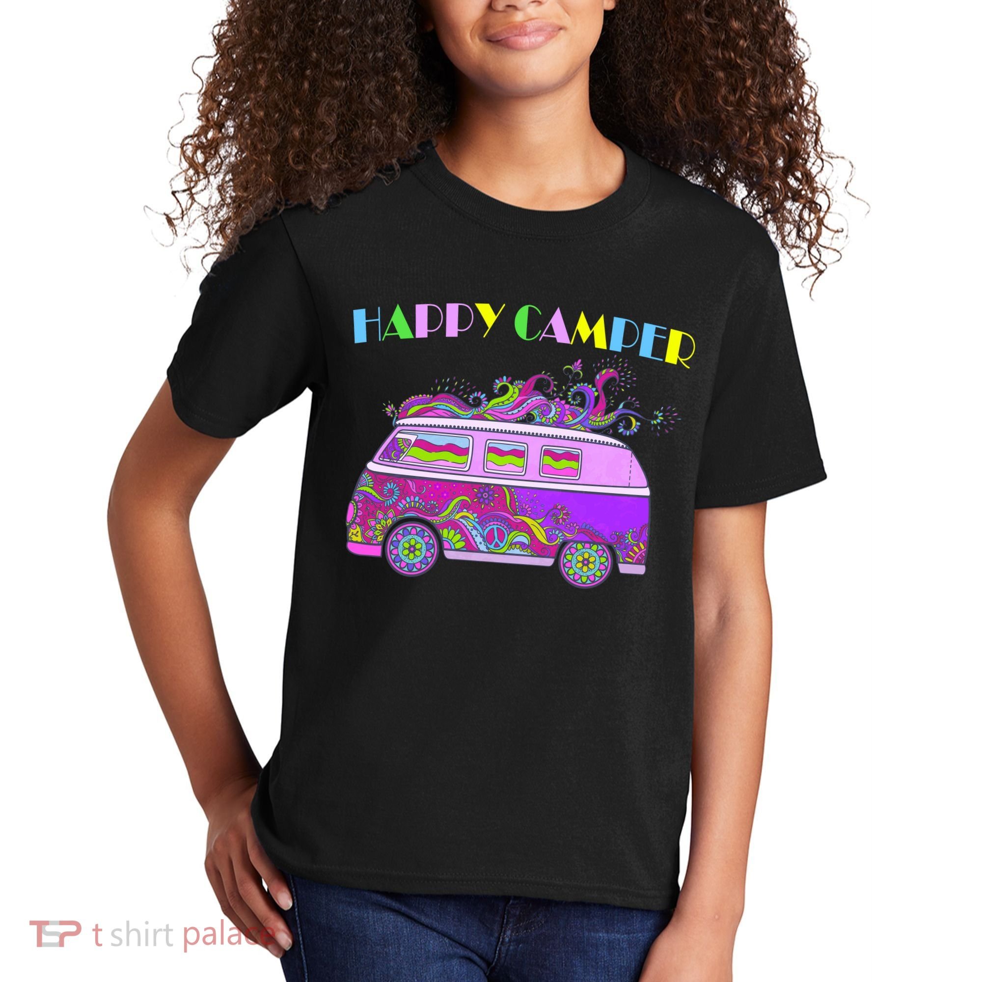 Happy Camper Hippie Van Kids T-Shirt