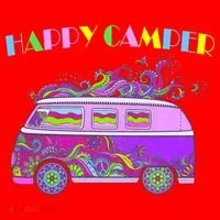 Happy Camper Hippie Van Santa Hat thumb 1