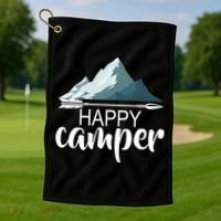 Happy Camper In The Mountains Golf Towel thumb 1