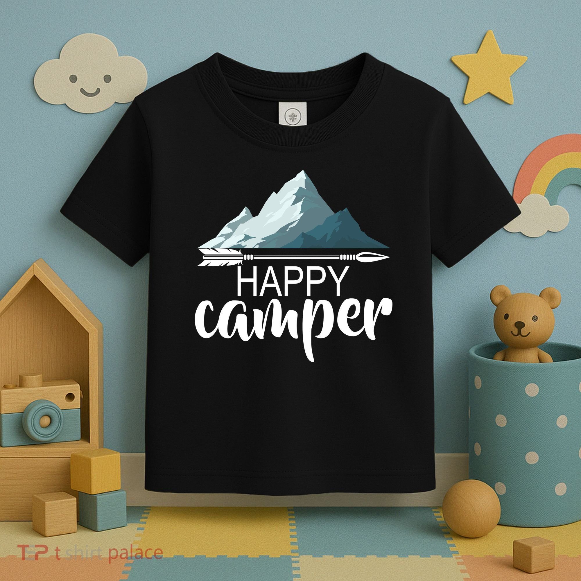 Happy Camper In The Mountains Toddler T-Shirt