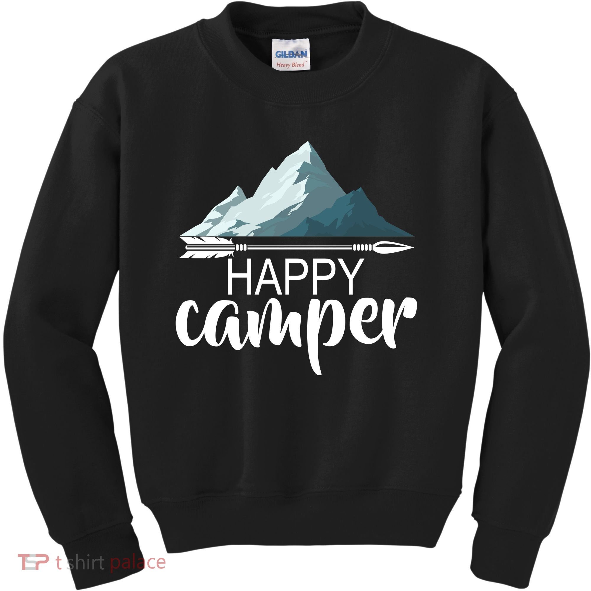 Happy Camper In The Mountains Kids Sweatshirt