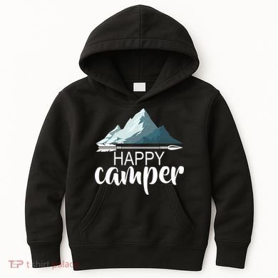 Happy Camper In The Mountains Kids Hoodie
