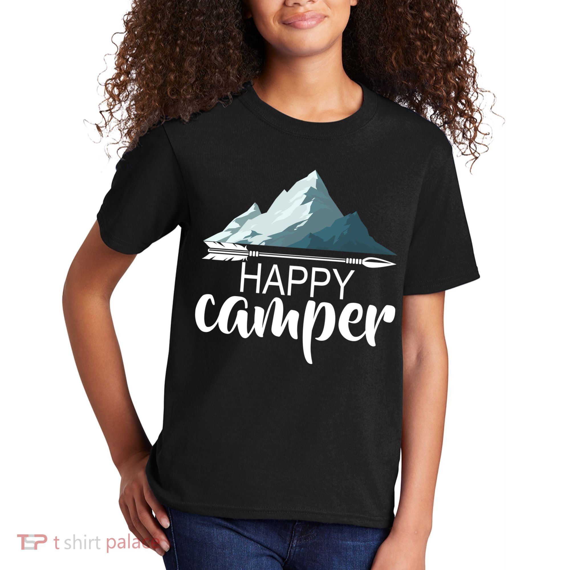 Happy Camper In The Mountains Kids T-Shirt