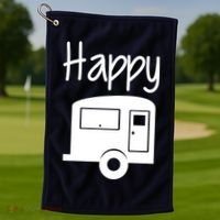 Happy Camper RV Camping Golf Towel thumb 1