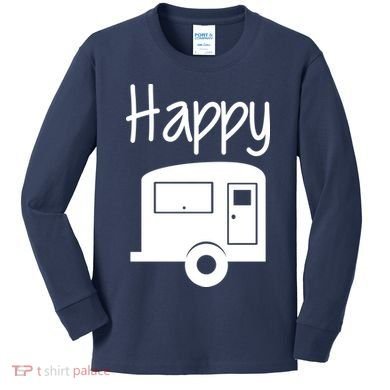 Happy Camper RV Camping Kids Long Sleeve Shirt