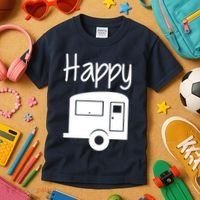 Happy Camper RV Camping Kids T-Shirt thumb 3