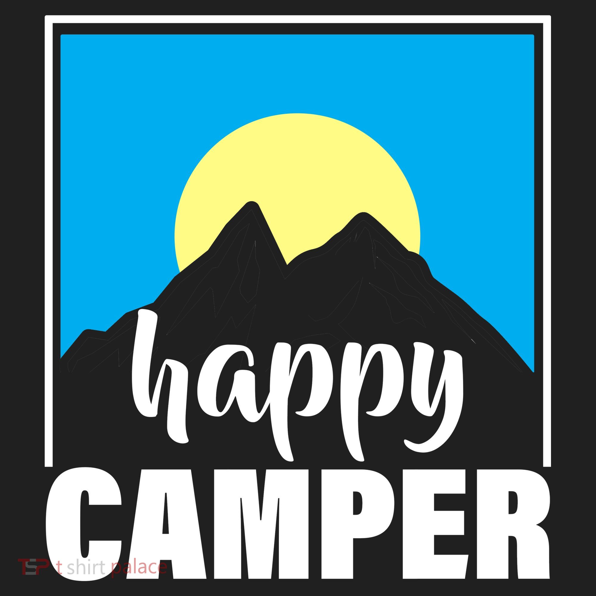 Happy Camper Sunrise Over Mountains Tumbler