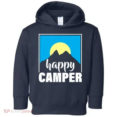 Happy Camper Sunrise Over Mountains Toddler Hoodie