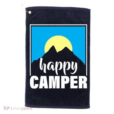 Happy Camper Sunrise Over Mountains Golf Towel