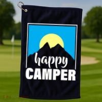 Happy Camper Sunrise Over Mountains Golf Towel thumb 1