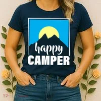 Happy Camper Sunrise Over Mountains Women's T-Shirt thumb 2