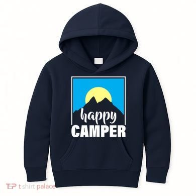 Happy Camper Sunrise Over Mountains Kids Hoodie