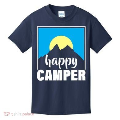 Happy Camper Sunrise Over Mountains Kids T-Shirt