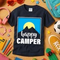 Happy Camper Sunrise Over Mountains Kids T-Shirt thumb 3