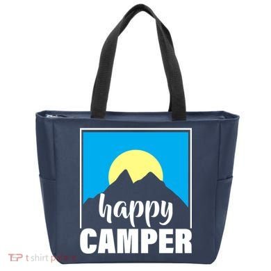 Happy Camper Sunrise Over Mountains Tote Bag