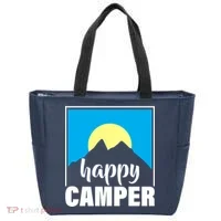 Happy Camper Sunrise Over Mountains Tote Bag thumb 0