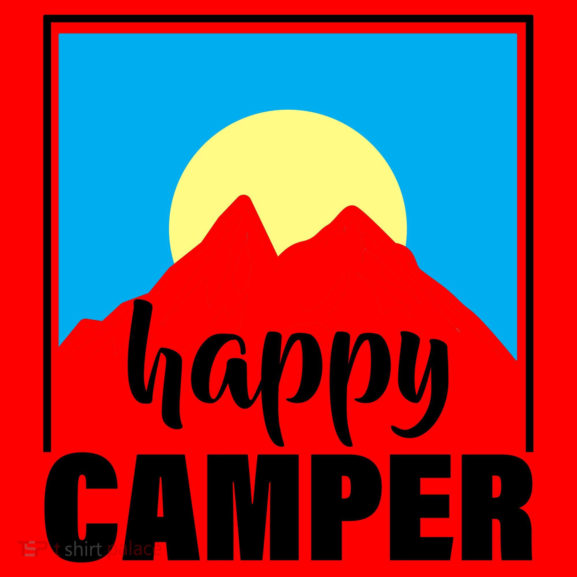 Happy Camper Sunrise Over Mountains Santa Hat