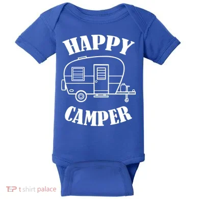 Happy Camper Trailer Baby Bodysuit