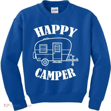 Happy Camper Trailer Kids Sweatshirt