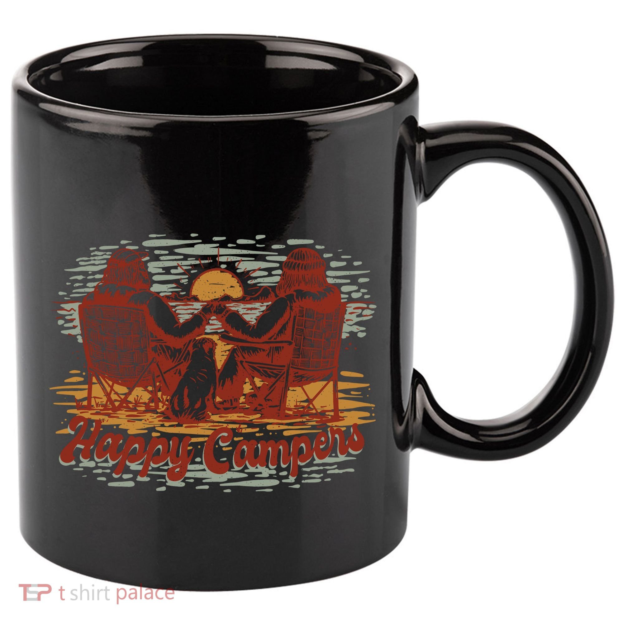 Happy Campers 11oz C Handle Ceramic Mug