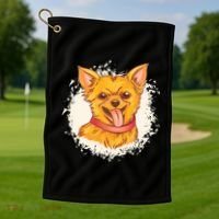 Happy Chihuahua Golf Towel thumb 1