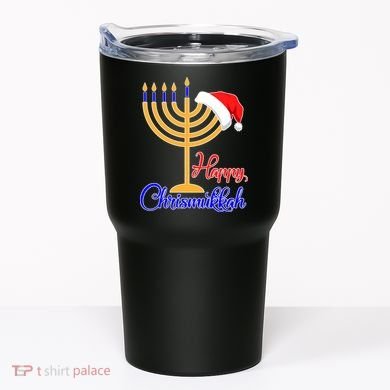 Happy Chrismukkah Christmas Hanukkah Tumbler