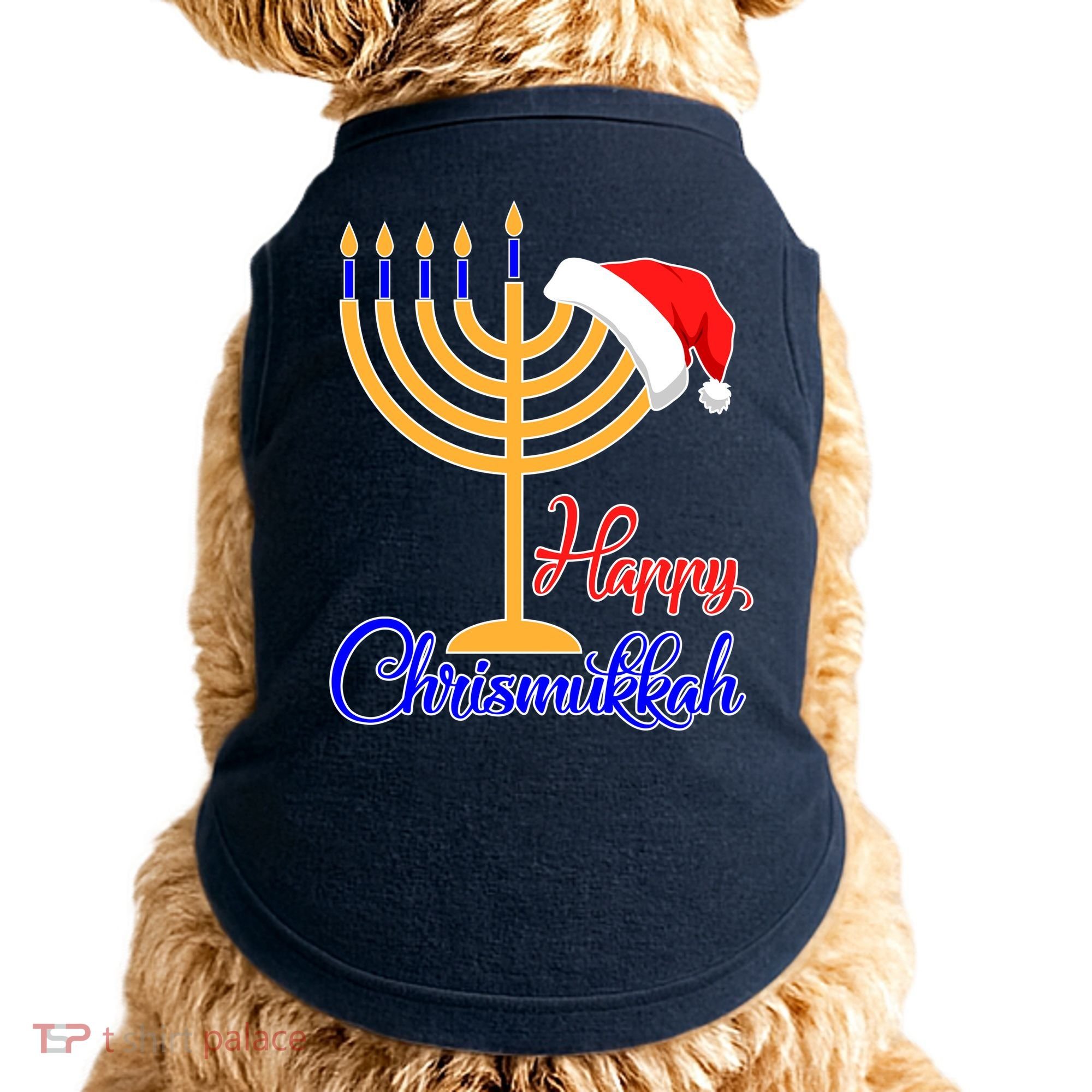 Happy Chrismukkah Christmas Hanukkah Doggie Tank
