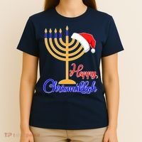 Happy Chrismukkah Christmas Hanukkah T-Shirt thumb 4