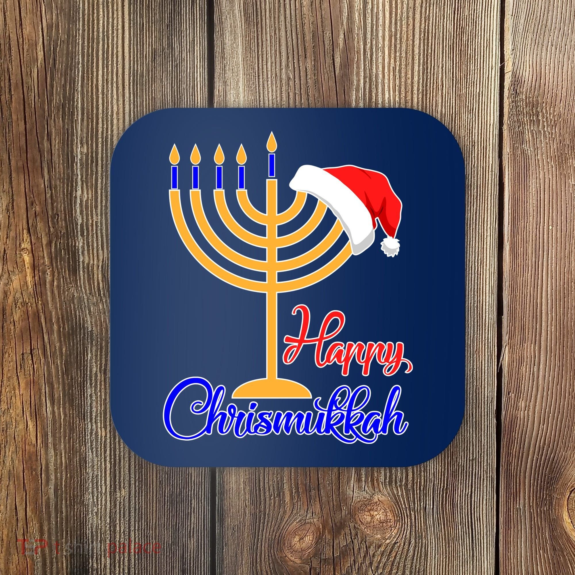 Happy Chrismukkah Christmas Hanukkah Coaster
