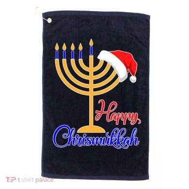Happy Chrismukkah Christmas Hanukkah Golf Towel