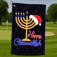 Happy Chrismukkah Christmas Hanukkah Golf Towel thumb 1