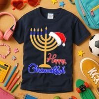 Happy Chrismukkah Christmas Hanukkah Kids T-Shirt thumb 3