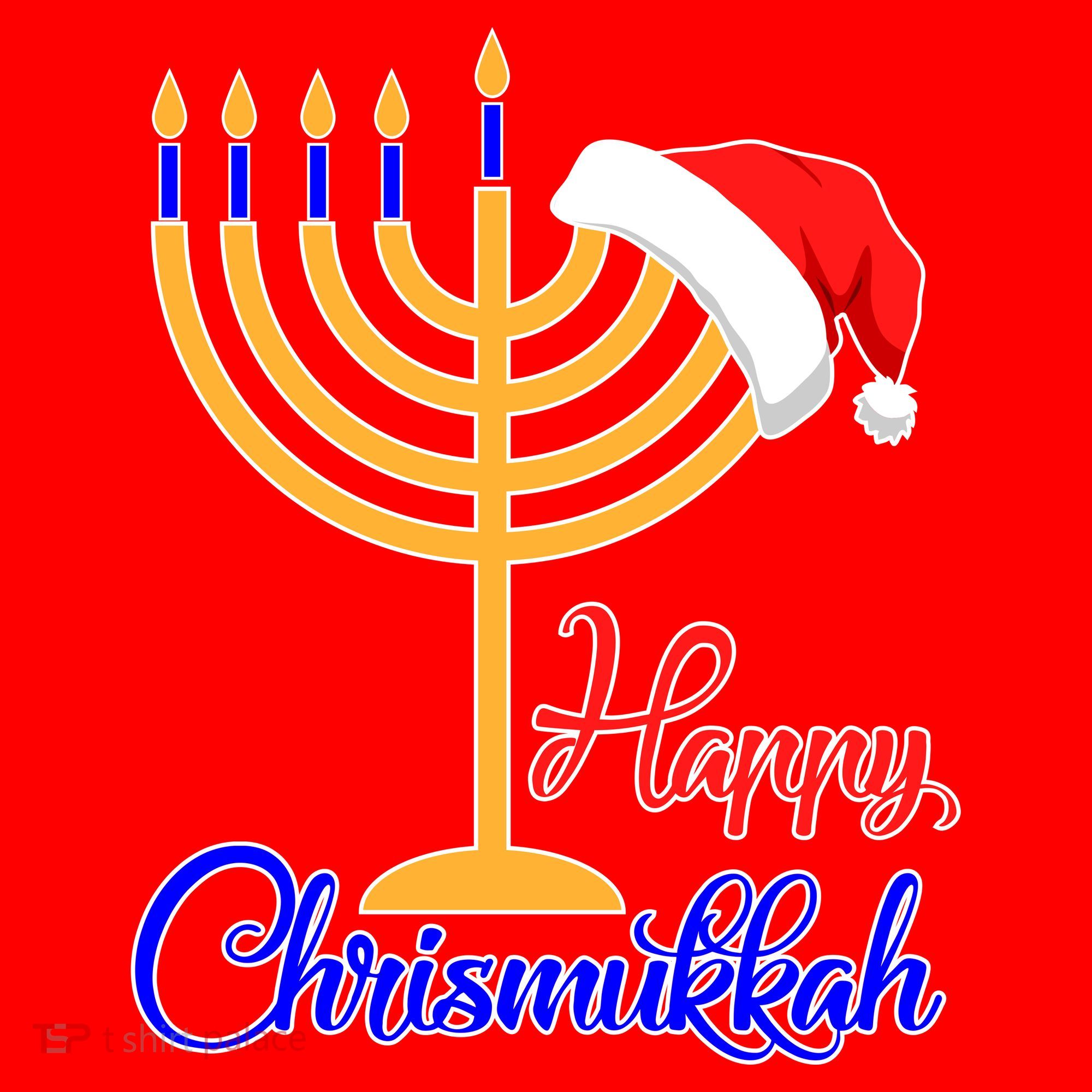Happy Chrismukkah Christmas Hanukkah Santa Hat