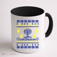 Happy Chrismukkah Hanukkah Ugly Christmas Coffee Mug thumb 1