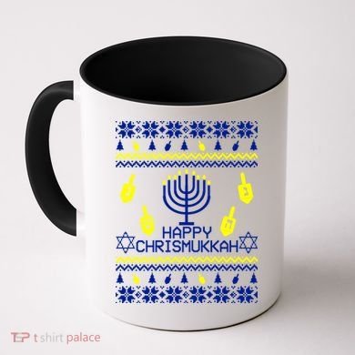 Happy Chrismukkah Hanukkah Ugly Christmas Coffee Mug