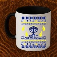 Happy Chrismukkah Hanukkah Ugly Christmas Coffee Mug thumb 2