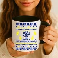 Happy Chrismukkah Hanukkah Ugly Christmas Coffee Mug thumb 3