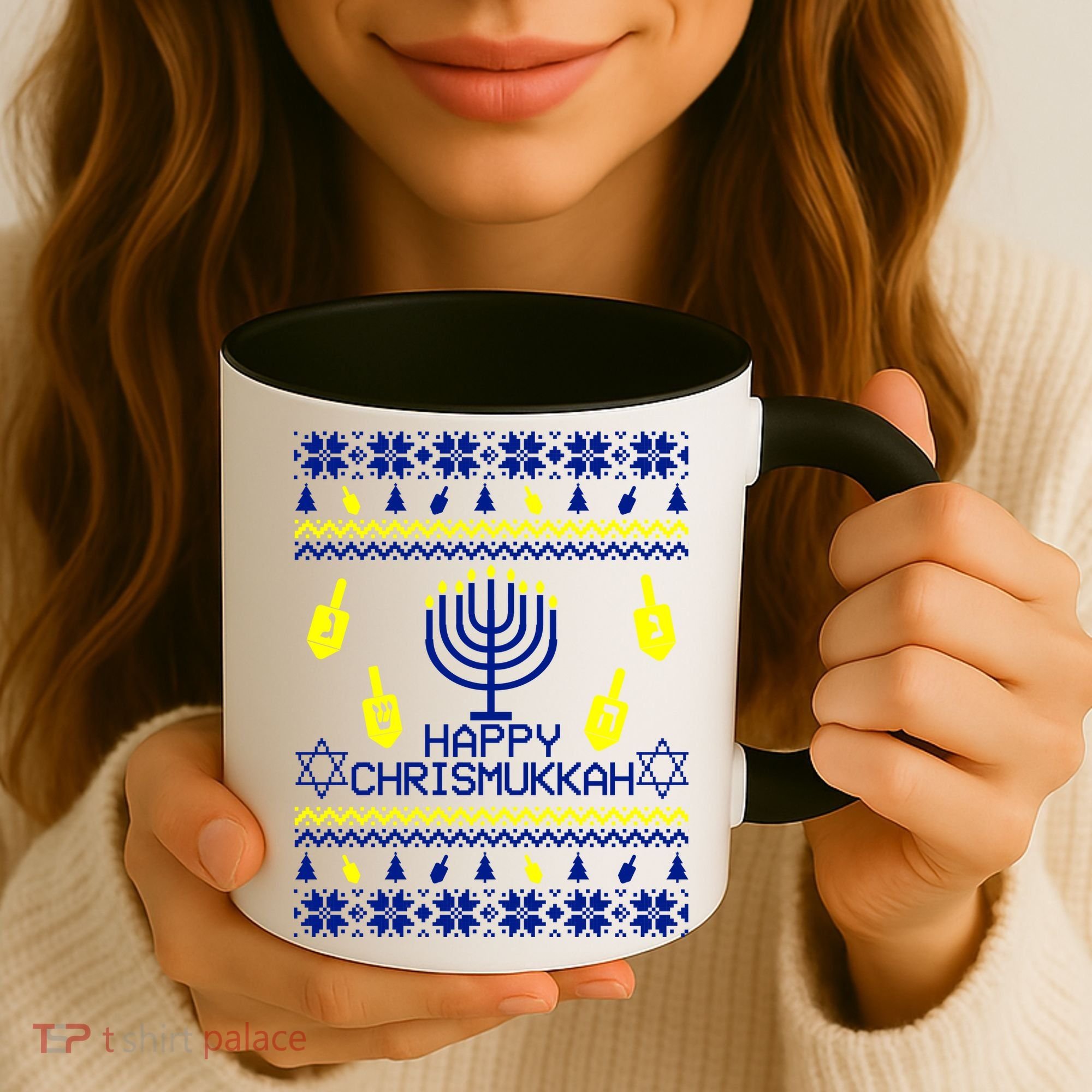 Happy Chrismukkah Hanukkah Ugly Christmas Coffee Mug