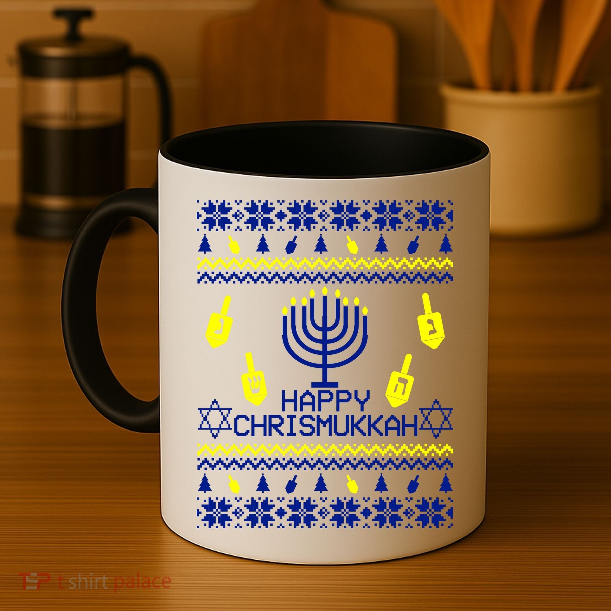 Happy Chrismukkah Hanukkah Ugly Christmas Coffee Mug