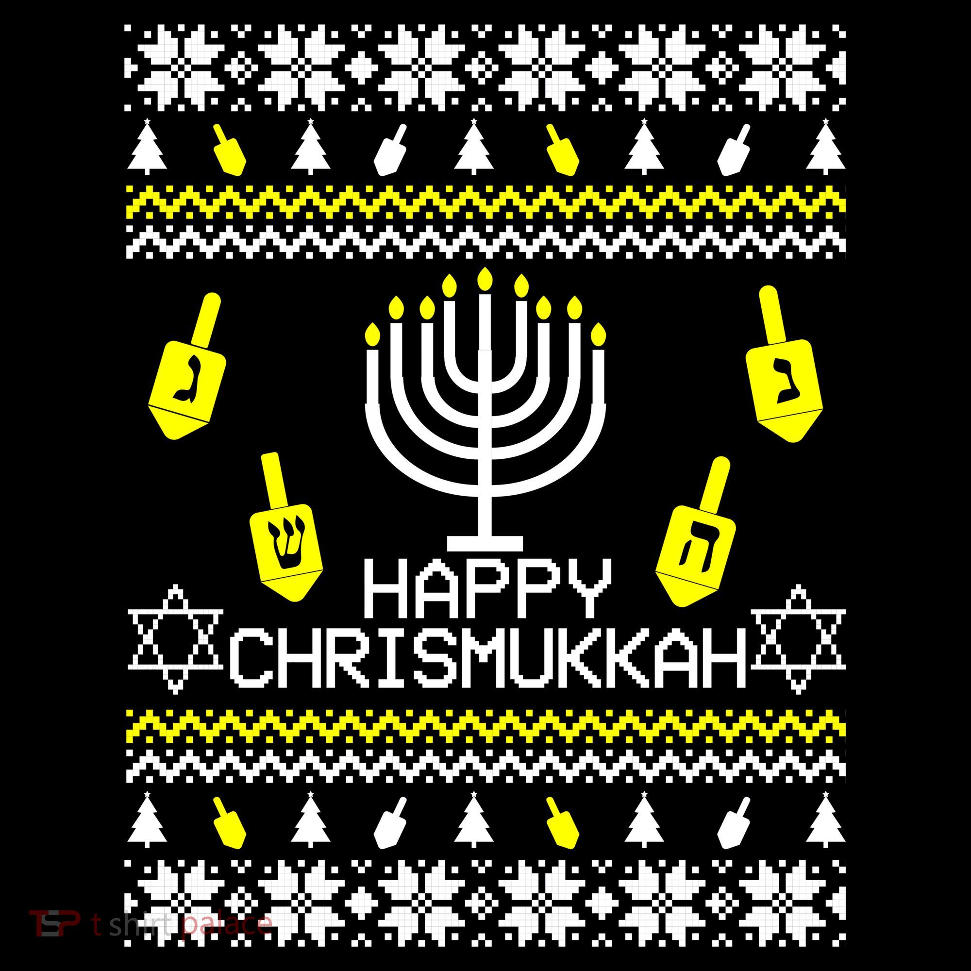 Happy Chrismukkah Hanukkah Ugly Christmas Ornament